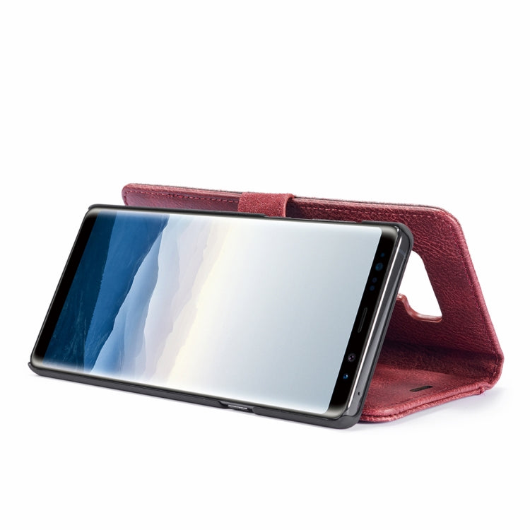 DG.MING Crazy Horse Texture Flip Detachable Magnetic Leather Case for Galaxy Note 9, with Holder & Card Slots & Wallet