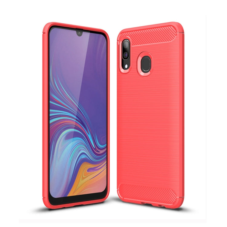 Brushed Texture Carbon Fiber TPU Case for Galaxy A40