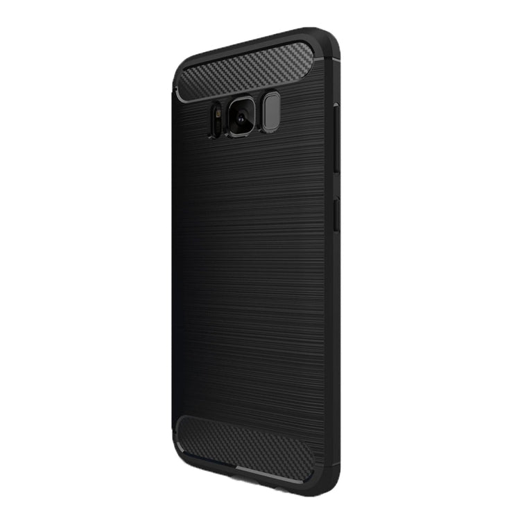 For Galaxy S8 Brushed Carbon Fiber Texture Shockproof TPU Protective Cover Case