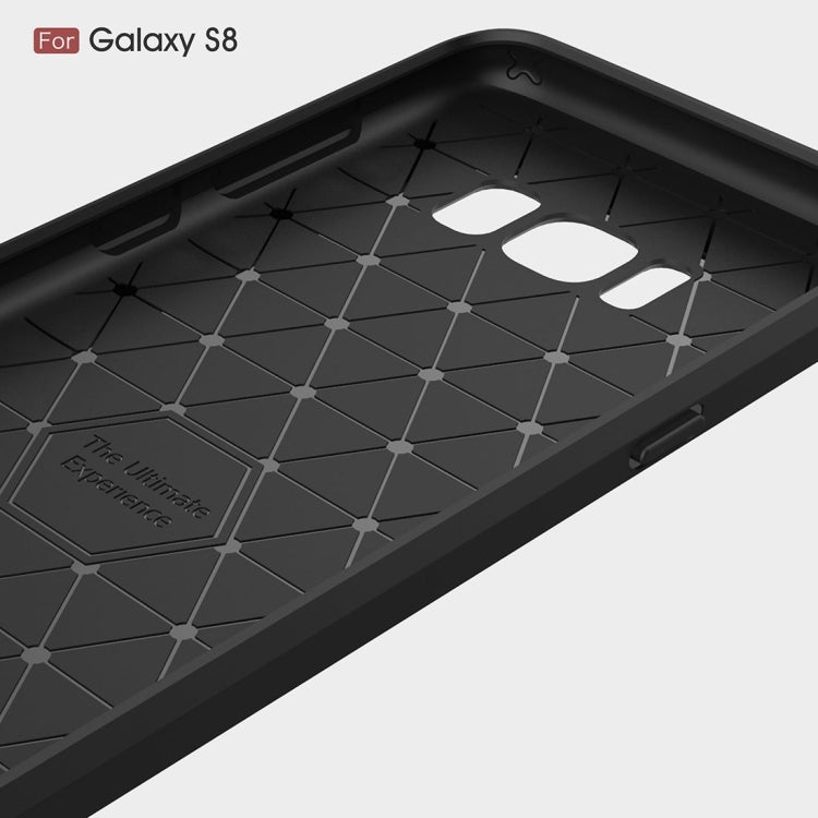 For Galaxy S8 Brushed Carbon Fiber Texture Shockproof TPU Protective Cover Case