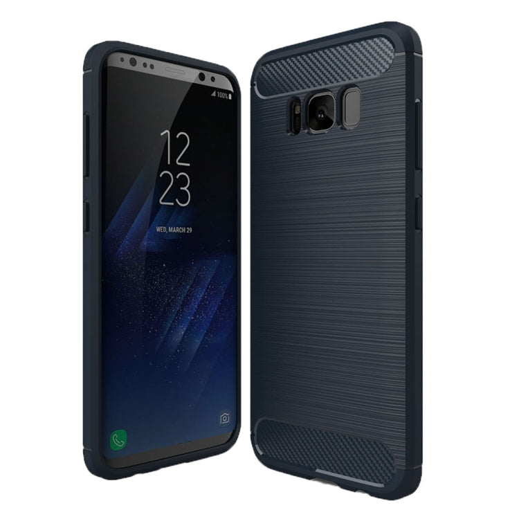 For Galaxy S8 Brushed Carbon Fiber Texture Shockproof TPU Protective Cover Case