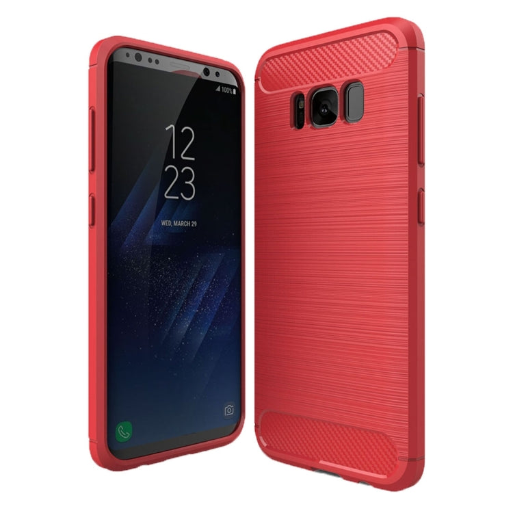 For Galaxy S8 Brushed Carbon Fiber Texture Shockproof TPU Protective Cover Case