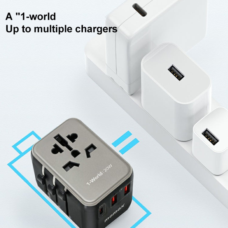 MOMAX UA11 1-World 20W PD Global Travel Fast Charger Power Adapter