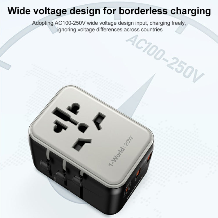 MOMAX UA11 1-World 20W PD Global Travel Fast Charger Power Adapter