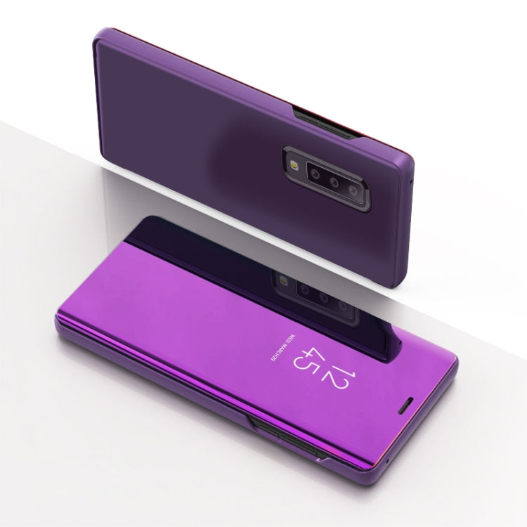 Electroplating Mirror Horizontal Flip Leather Case for Galaxy A70 , with Holder