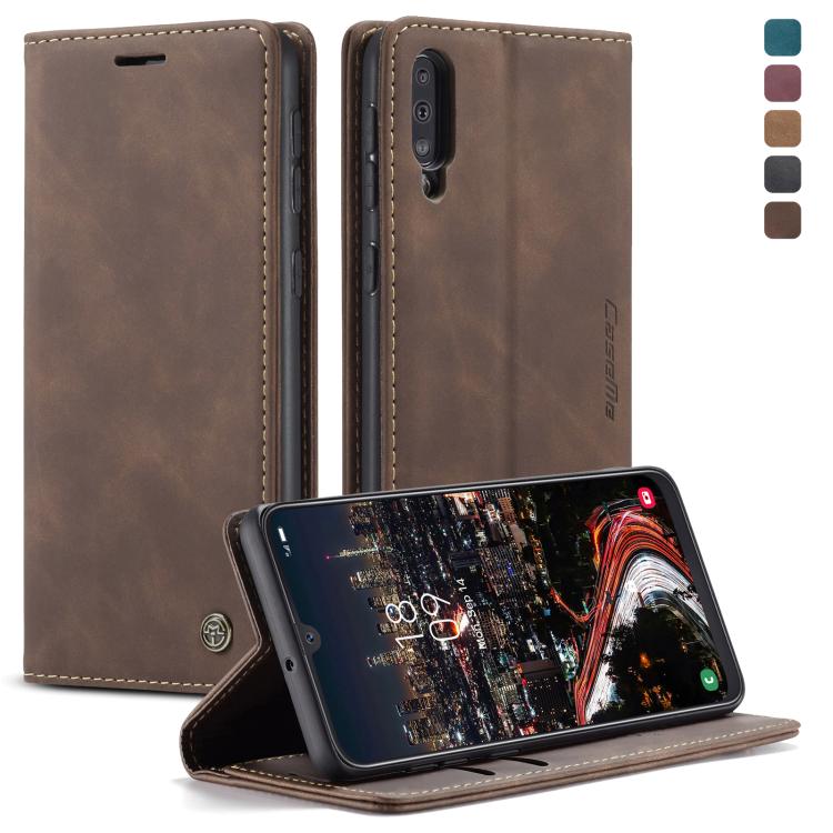 CaseMe-013 Multifunctional Retro Frosted Horizontal Flip Leather Case for Galaxy A30S / A50S / A50, with Card Slot & Holder & Zipper Wallet & Photo Frame