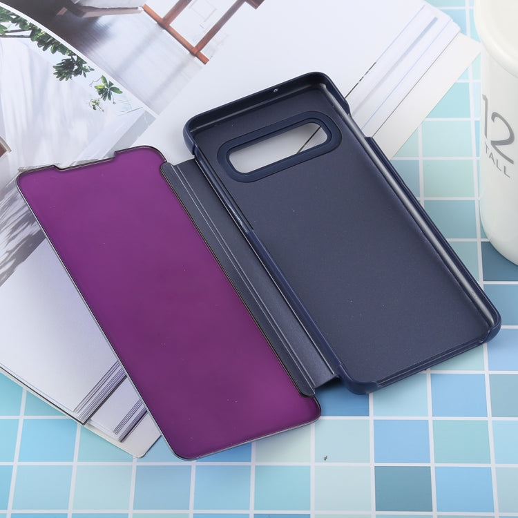 PU Electroplating Mirror Horizontal Flip Leather Case for Galaxy S10 Plus, with Holder