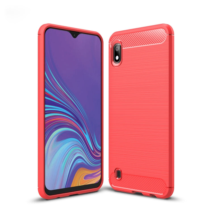 Brushed Texture Carbon Fiber Shockproof TPU Case for Galaxy A10