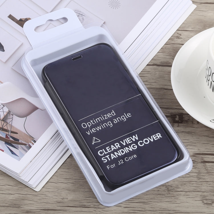 Electroplating Mirror Horizontal Flip Case for Galaxy J2 Core, with Holder