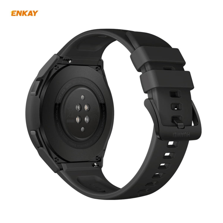 For Huawei Watch GT 2e 46mm ENKAY Hat-Prince ENK-AC8203 Full Coverage PC Frosted Case + 9H Tempered Glass Film