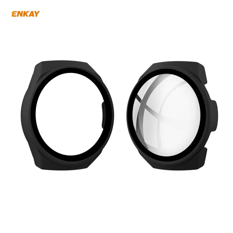 For Huawei Watch GT 2e 46mm ENKAY Hat-Prince ENK-AC8203 Full Coverage PC Frosted Case + 9H Tempered Glass Film
