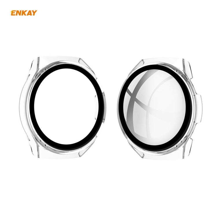 For Huawei Watch GT 2e 46mm ENKAY Hat-Prince ENK-AC8203 Full Coverage PC Frosted Case + 9H Tempered Glass Film