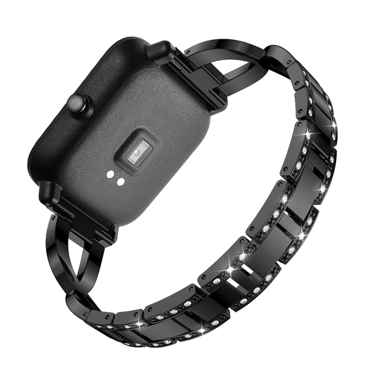 X-shaped Diamond-studded Solid Stainless Steel Wrist Strap Watch Band for Amazfit 20mm
