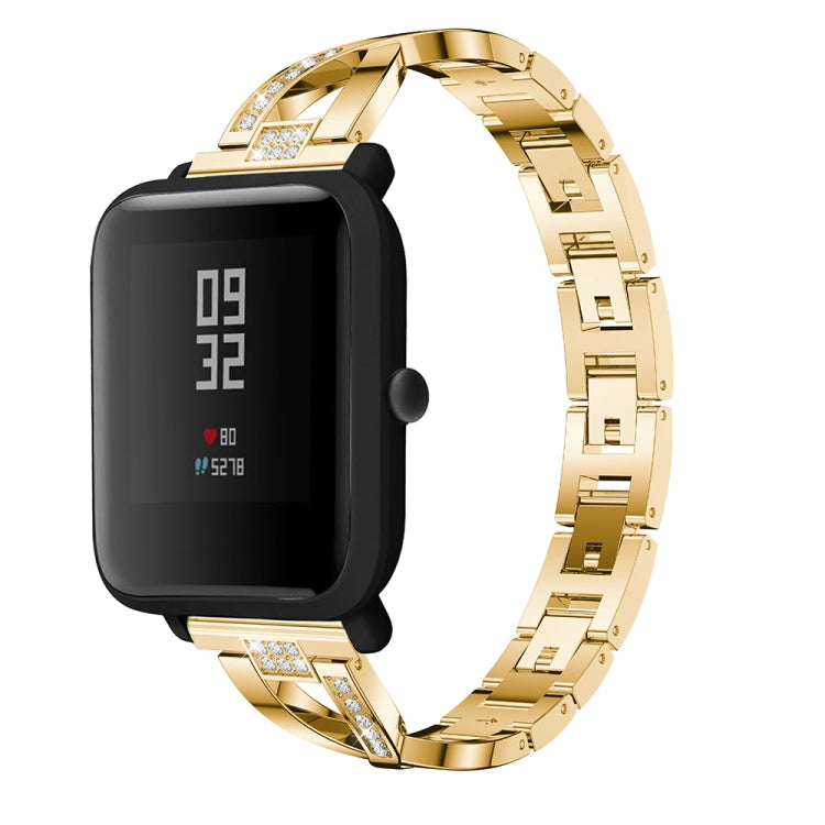 X-shaped Diamond-studded Solid Stainless Steel Wrist Strap Watch Band for Amazfit 20mm