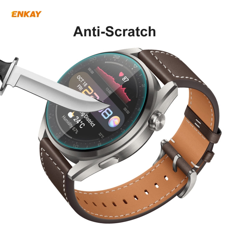 For Huawei WATCH 3 Pro 48mm ENKAY Hat-Prince 0.2mm 9H 2.15D Curved Edge Tempered Glass Screen Protector Watch Film
