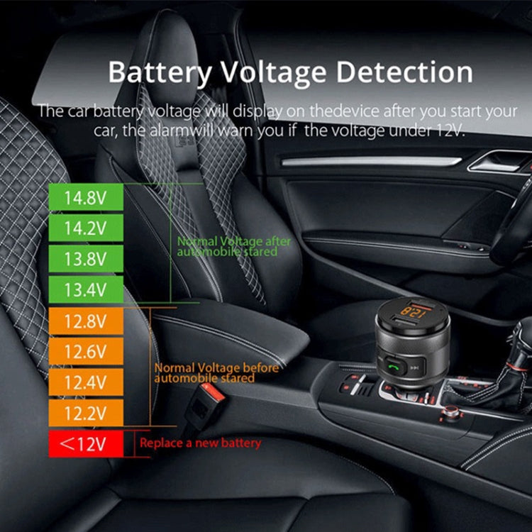 C57 QC3.0 Wireless FM Transmitter Fast Car Charger Bluetooth 5.0 Hands-free Car Modulator USB Flash Memory MP3 Player