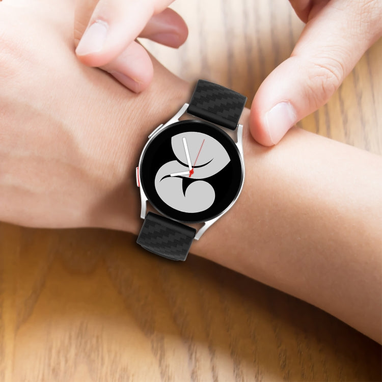 20mm Carbon Fiber Striped Silicone Strap