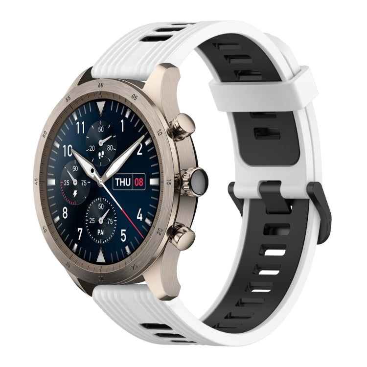 22mm Vertical Pattern Two-Color Silicone Watch Band