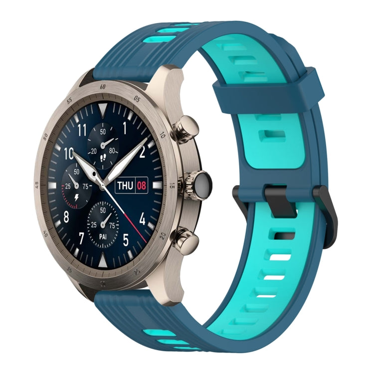 22mm Vertical Pattern Two-Color Silicone Watch Band