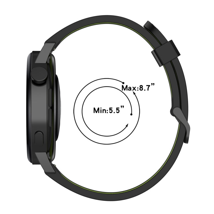 22mm Vertical Pattern Two-Color Silicone Watch Band