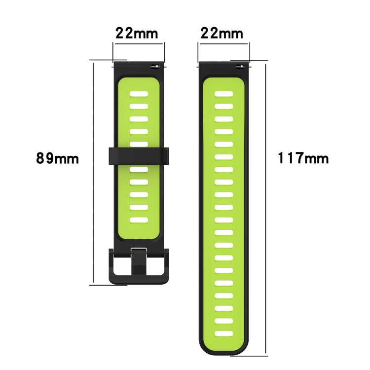 22mm Vertical Pattern Two-Color Silicone Watch Band