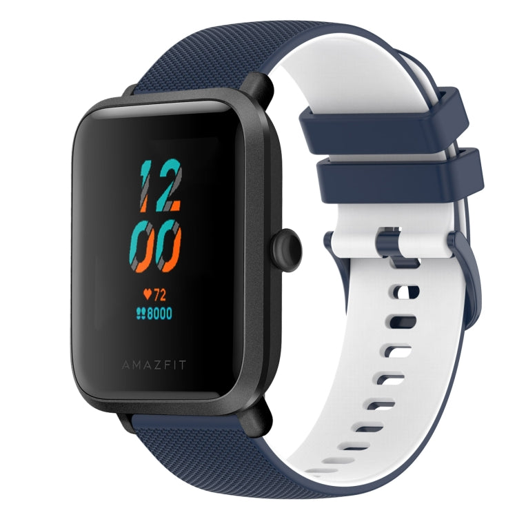 20mm Checkered Two-Color Silicone Watch Band
