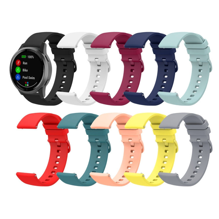 20mm Solid Color Soft Silicone Watch Band