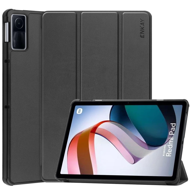 For Xiaomi Redmi Pad 10.61 inch ENKAY Tri-fold Custer Texture Leather Stand Smart Case