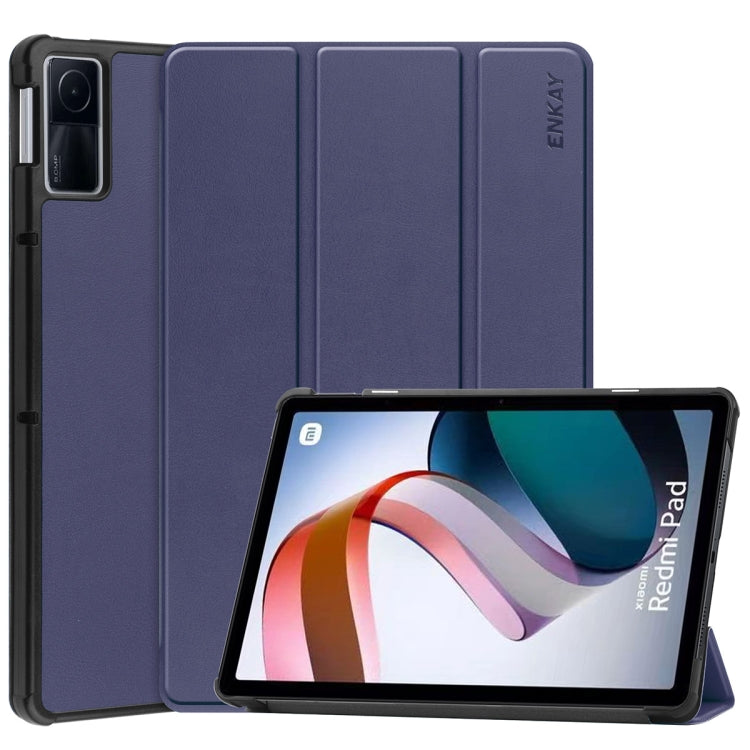 For Xiaomi Redmi Pad 10.61 inch ENKAY Tri-fold Custer Texture Leather Stand Smart Case