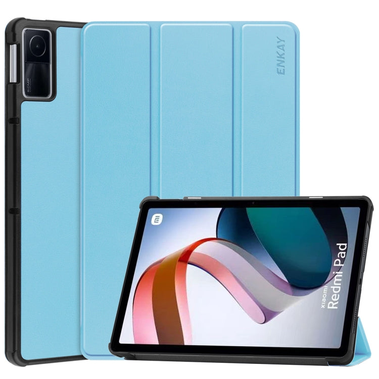 For Xiaomi Redmi Pad 10.61 inch ENKAY Tri-fold Custer Texture Leather Stand Smart Case
