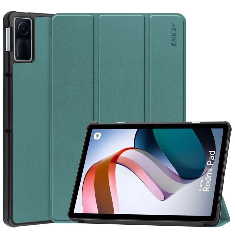 For Xiaomi Redmi Pad 10.61 inch ENKAY Tri-fold Custer Texture Leather Stand Smart Case