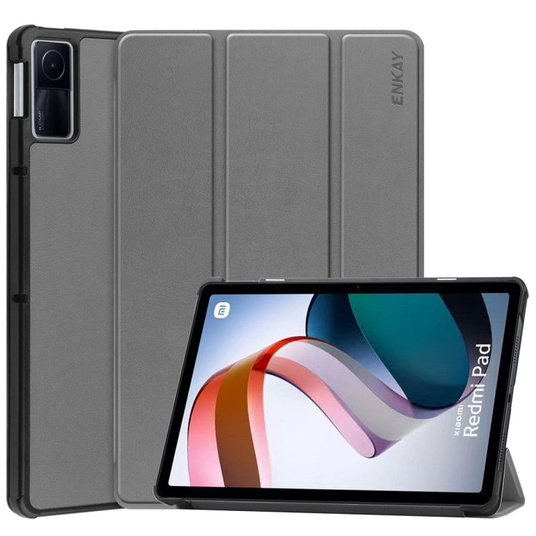 For Xiaomi Redmi Pad 10.61 inch ENKAY Tri-fold Custer Texture Leather Stand Smart Case