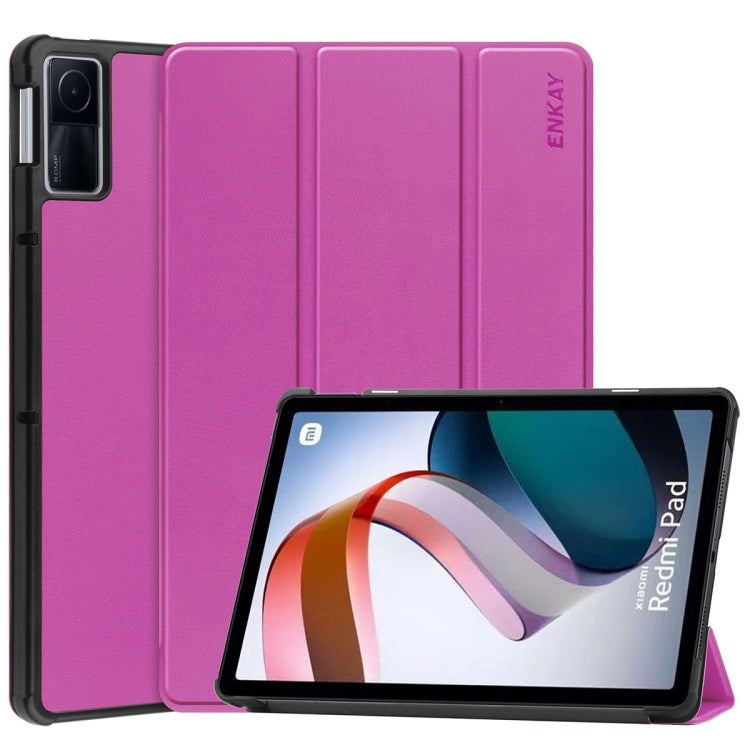 For Xiaomi Redmi Pad 10.61 inch ENKAY Tri-fold Custer Texture Leather Stand Smart Case