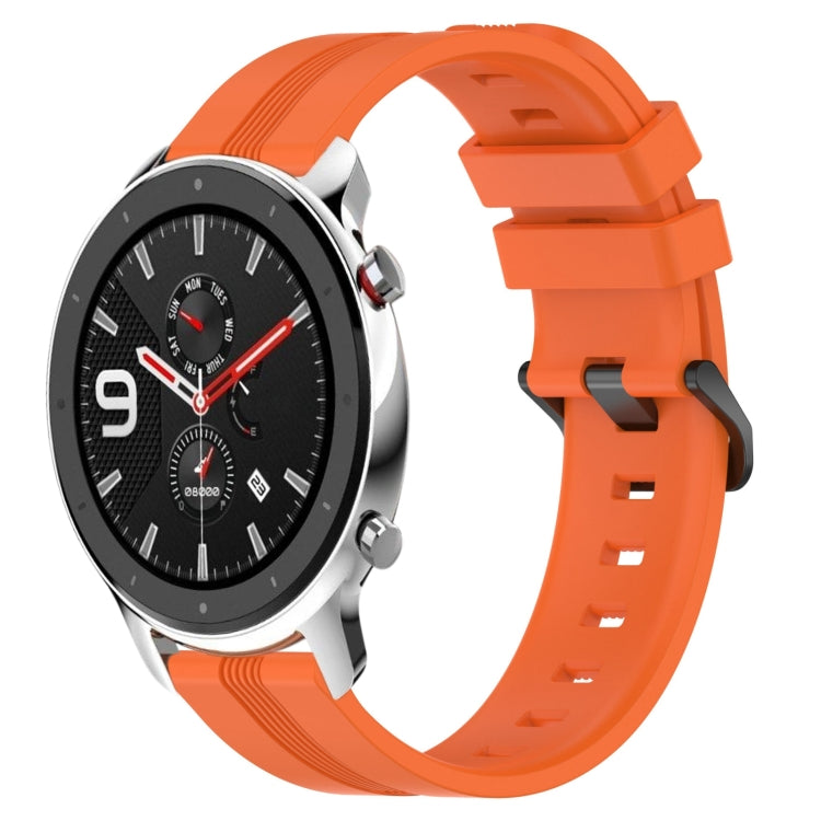 22mm Concave Striped Slicone Watch Band