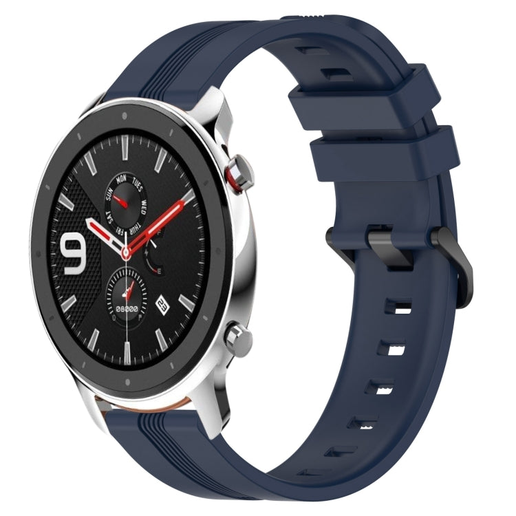 22mm Concave Striped Slicone Watch Band