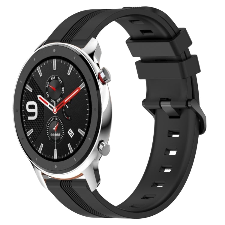 22mm Concave Striped Slicone Watch Band
