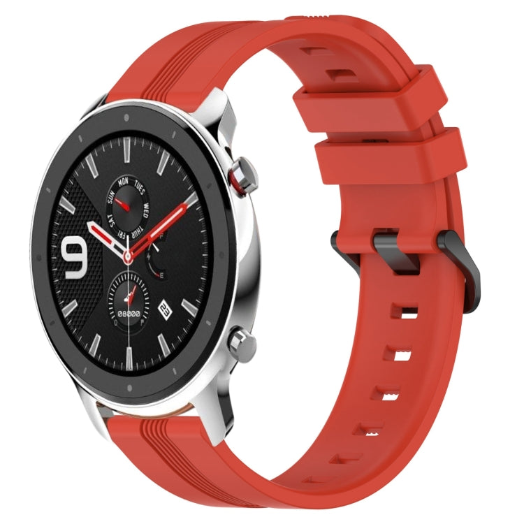 22mm Concave Striped Slicone Watch Band