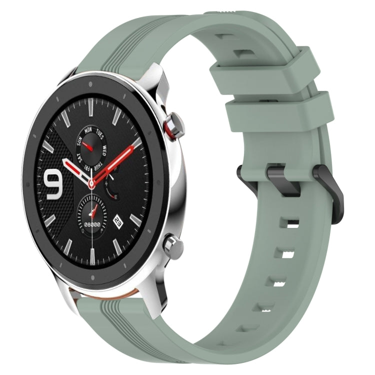 22mm Concave Striped Slicone Watch Band