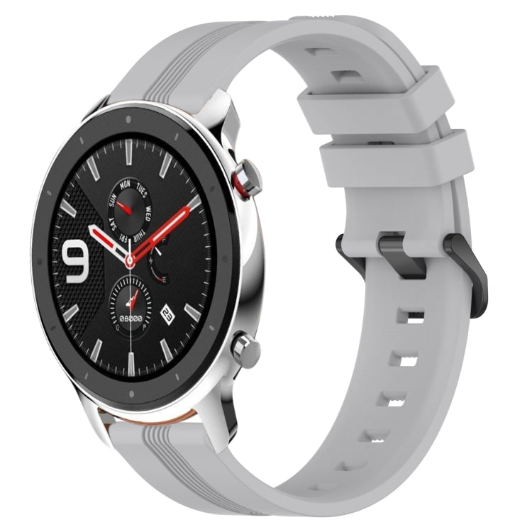 22mm Concave Striped Slicone Watch Band