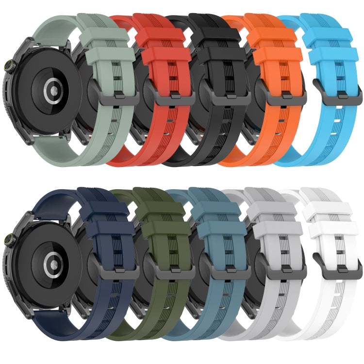 22mm Concave Striped Slicone Watch Band