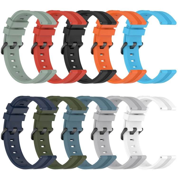 22mm Concave Striped Slicone Watch Band
