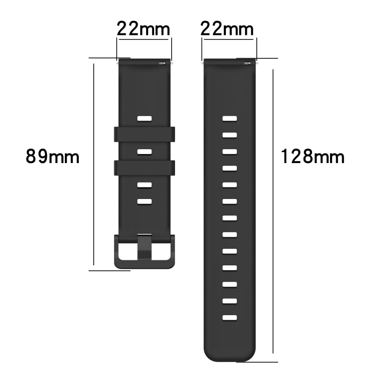 22mm Concave Striped Slicone Watch Band