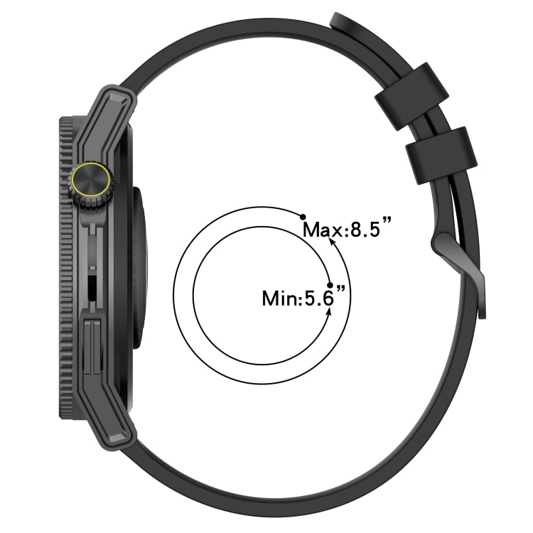 22mm Concave Striped Slicone Watch Band