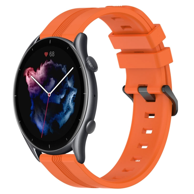 22mm Concave Striped Slicone Watch Band
