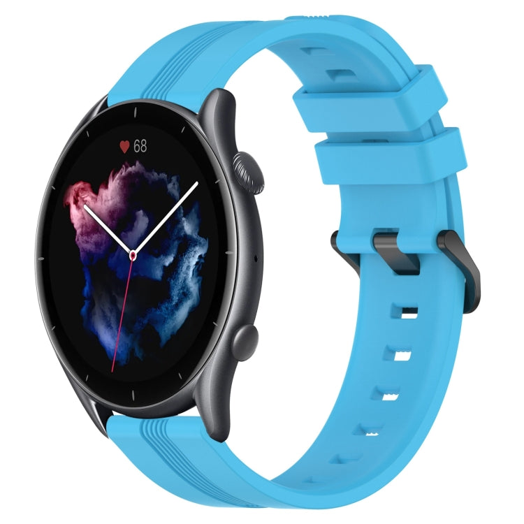 22mm Concave Striped Slicone Watch Band