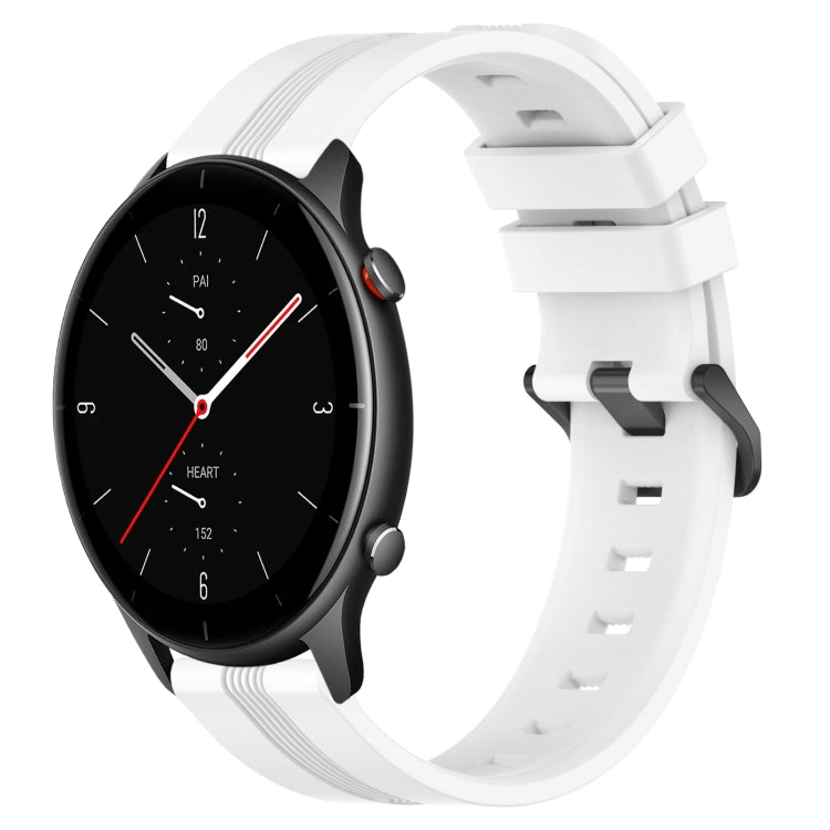 22mm Concave Striped Slicone Watch Band