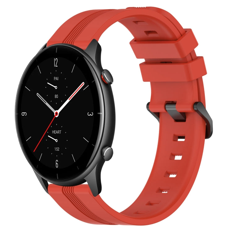 22mm Concave Striped Slicone Watch Band