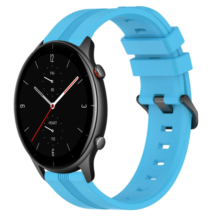 22mm Concave Striped Slicone Watch Band