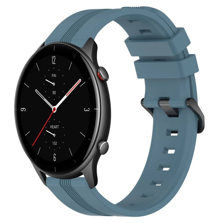 22mm Concave Striped Slicone Watch Band