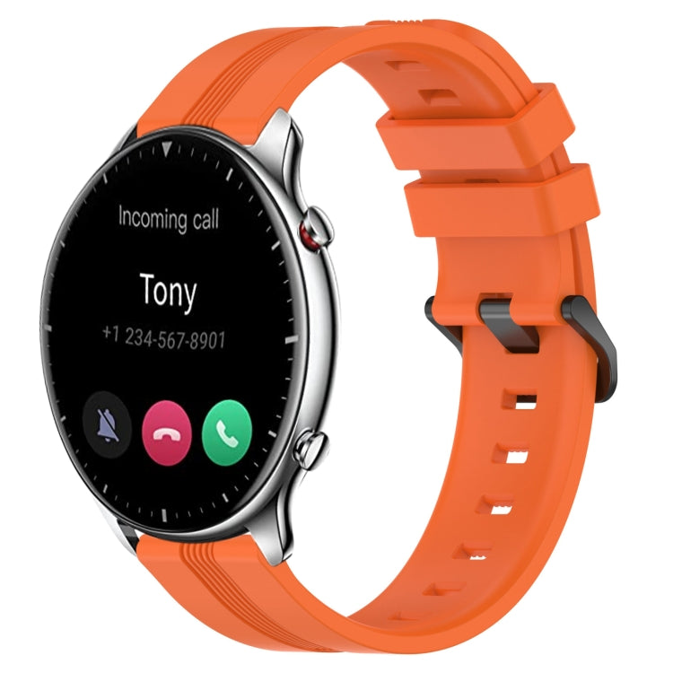 22mm Concave Striped Slicone Watch Band